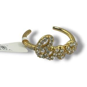 NEW Giani Bernini Cubic Zirconia Love Script Toe Ring Open Back Pave toering